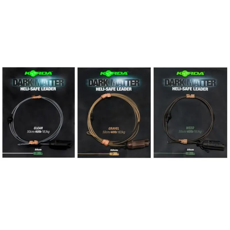 Korda Dark Matter Leader Heli Safe 40lb 50cm 3 Korda Dark Matter Leader Heli Safe 40lb 50cm
