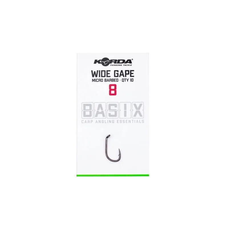 Korda Basix Wide Gape Hooks Barbed 4 Korda Basix Wide Gape Hooks Barbed - Afbeelding 2